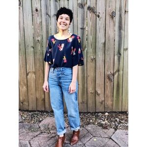 Madewell Cactus Floral Silk Top
